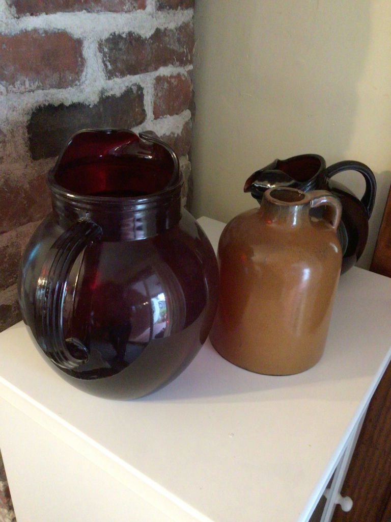 Three glazed ceramic jugs/pitchers - image 2 of 3