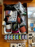 Stamping supplies with wooden stamps and ink pads - thumbnail 1 of 4