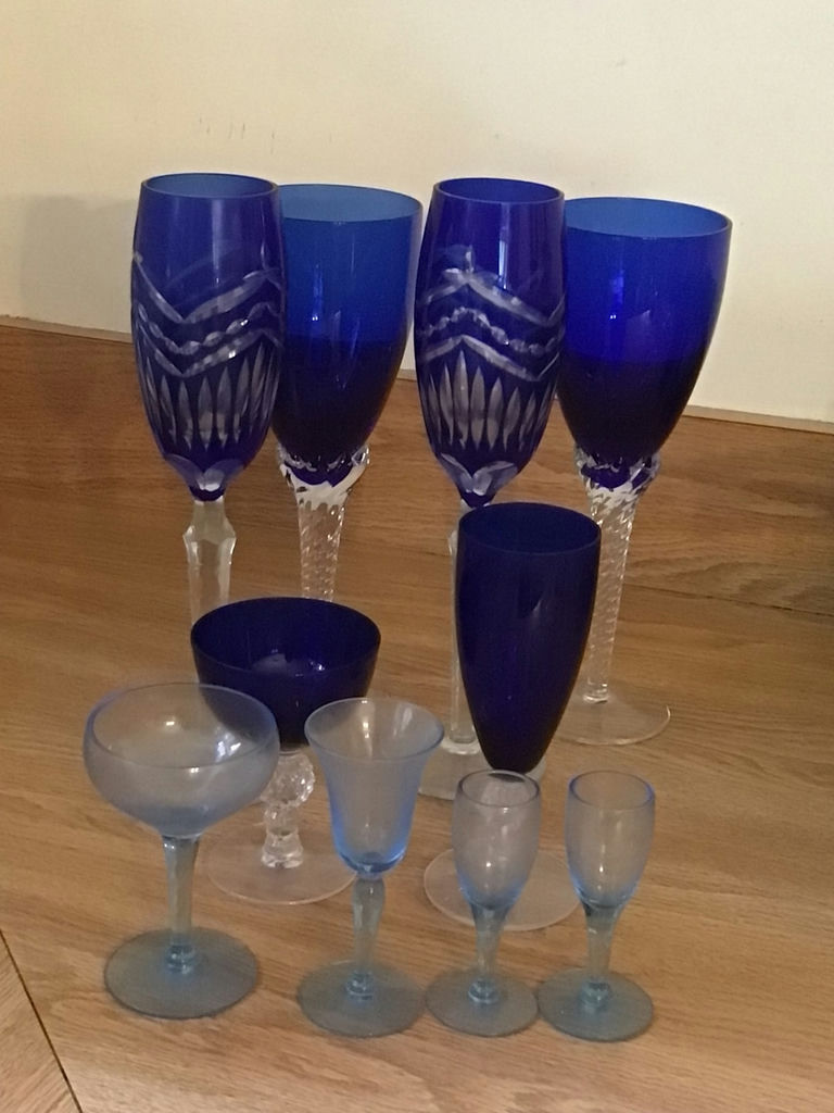 Cobalt Blue Glassware Set: Champagne Flutes, Goblets, and Stemware - image 4 of 4