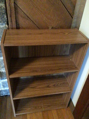 Wooden four-shelf bookcase - Image 1 of 2