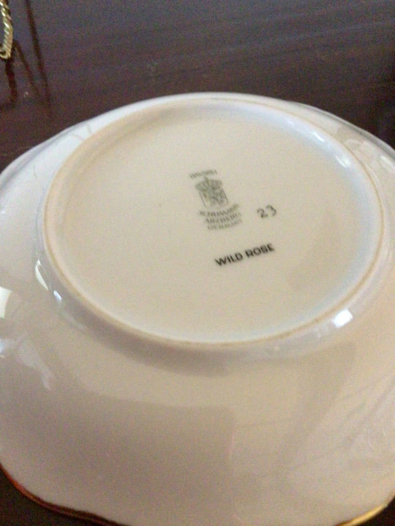 Floral porcelain dinnerware set with teacups, saucers, plates and serving dish - image 8 of 8
