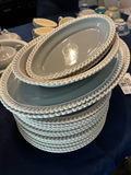 Harkerware blue-gray dinnerware set with braided edge - thumbnail 2 of 6