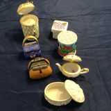 Assorted miniature decorative boxes, tins, and teapot - thumbnail 2 of 2