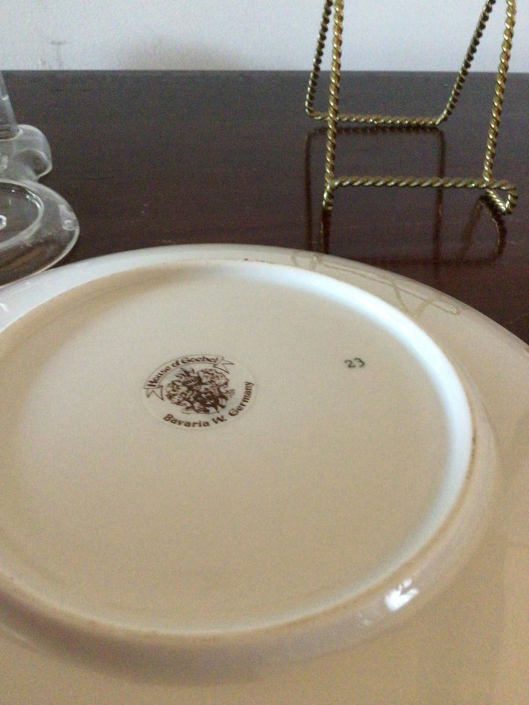 Floral porcelain dinnerware set with teacups, saucers, plates and serving dish - image 7 of 8