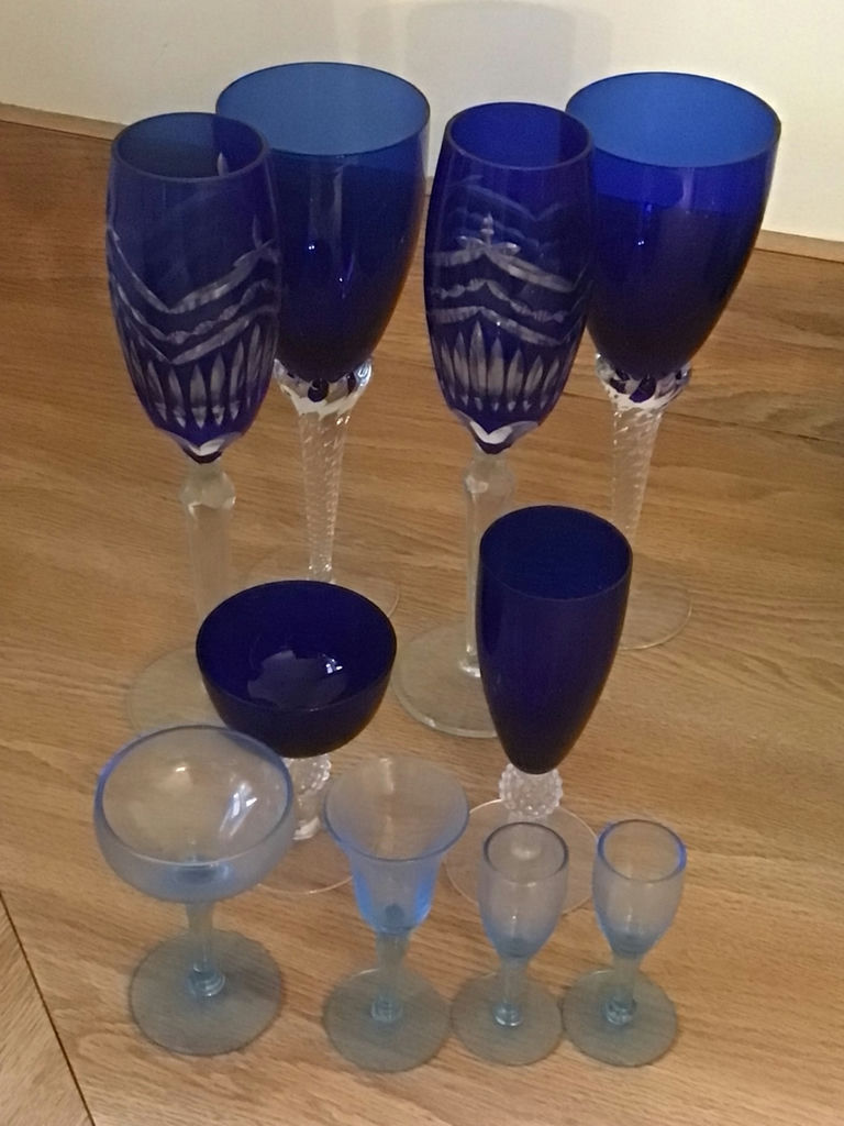 Cobalt Blue Glassware Set: Champagne Flutes, Goblets, and Stemware - image 3 of 4