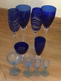Cobalt Blue Glassware Set: Champagne Flutes, Goblets, and Stemware - thumbnail 3 of 4