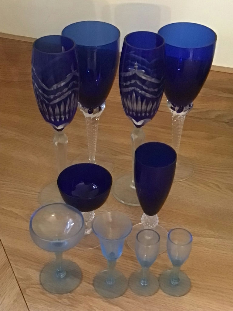 Cobalt Blue Glassware Set: Champagne Flutes, Goblets, and Stemware - image 2 of 4