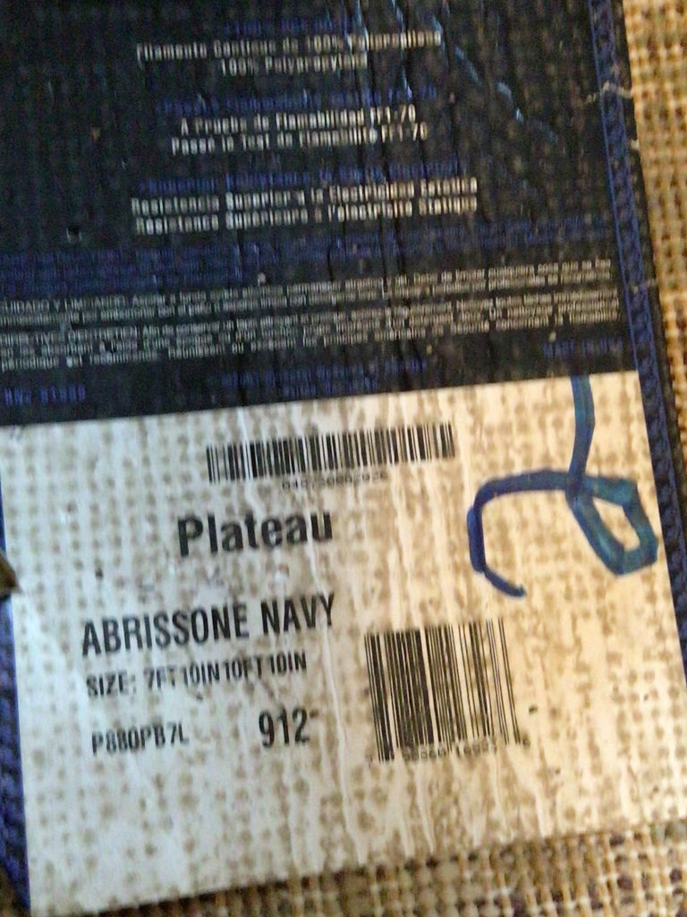 Blue area rug with floral border and Plateau Abrissone Navy - image 3 of 3
