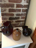 Three glazed ceramic jugs/pitchers - thumbnail 1 of 3