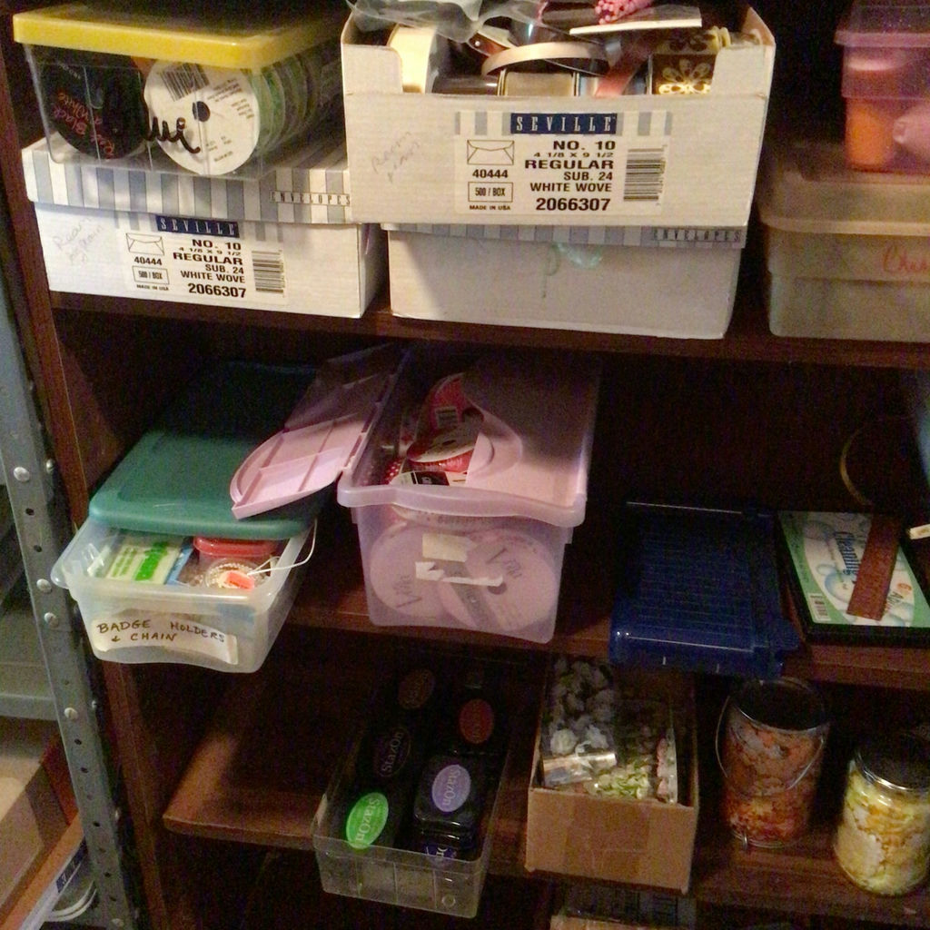 Assorted Craft Supplies and Storage on Shelves - image 2 of 4