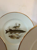 Fish-themed porcelain plates with gold rims - thumbnail 4 of 6