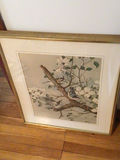Framed bird and blossom artwork - thumbnail 1 of 4