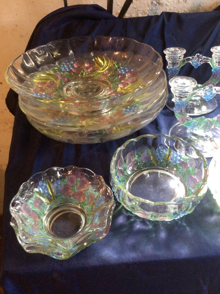 Iridescent Glass Bowls and Candlesticks - image 2 of 4