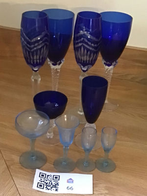Cobalt Blue Glassware Set: Champagne Flutes, Goblets, and Stemware - Image 1 of 4