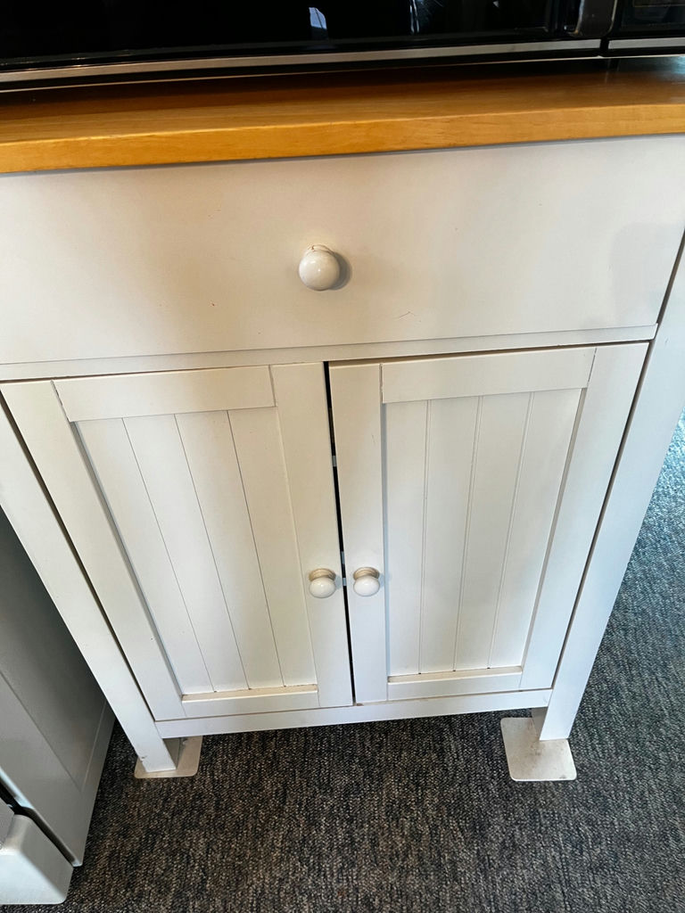 White base cabinet with drawer and two-panel doors - image 1 of 1