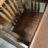 Vintage wooden high chair with tray and wheels - thumbnail 2 of 4