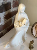 Madonna and Child statue with small figurines and Italian round relief plaque - thumbnail 3 of 4