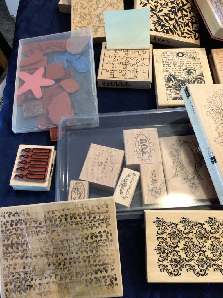 Assorted wooden stamp blocks with decorative patterns - image 2 of 6