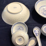 Assorted porcelain bowls, plates, spoons, and cups - thumbnail 2 of 2
