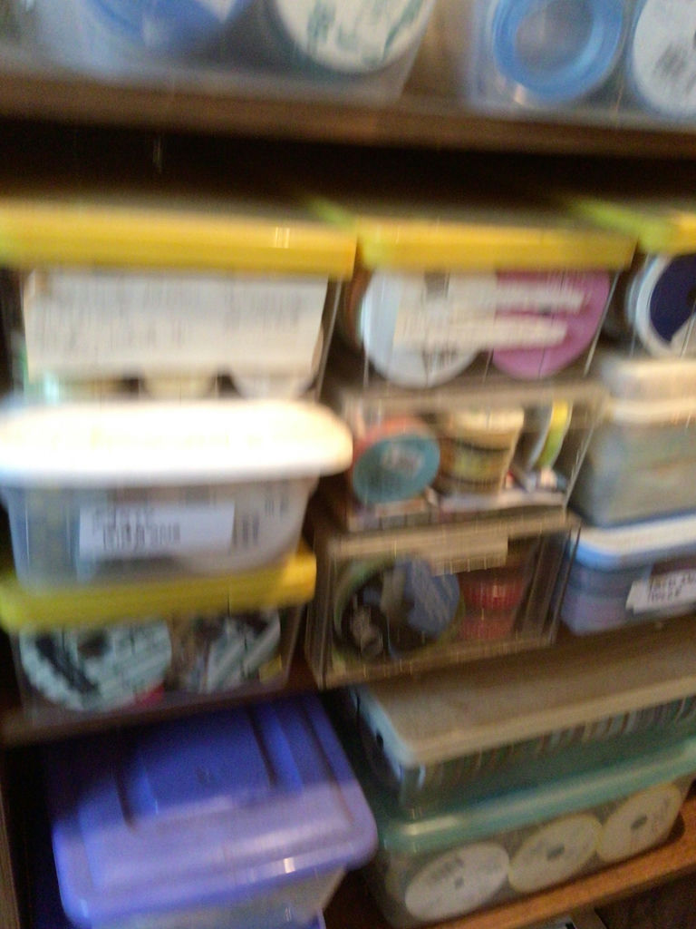 Craft ribbons and tape organized in plastic containers - image 3 of 5