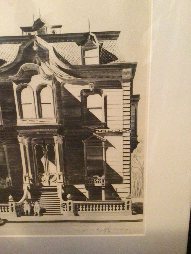 Framed black-and-white print of a Victorian mansion - image 3 of 3