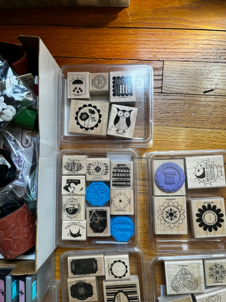 Stamping supplies with wooden stamps and ink pads - image 2 of 4