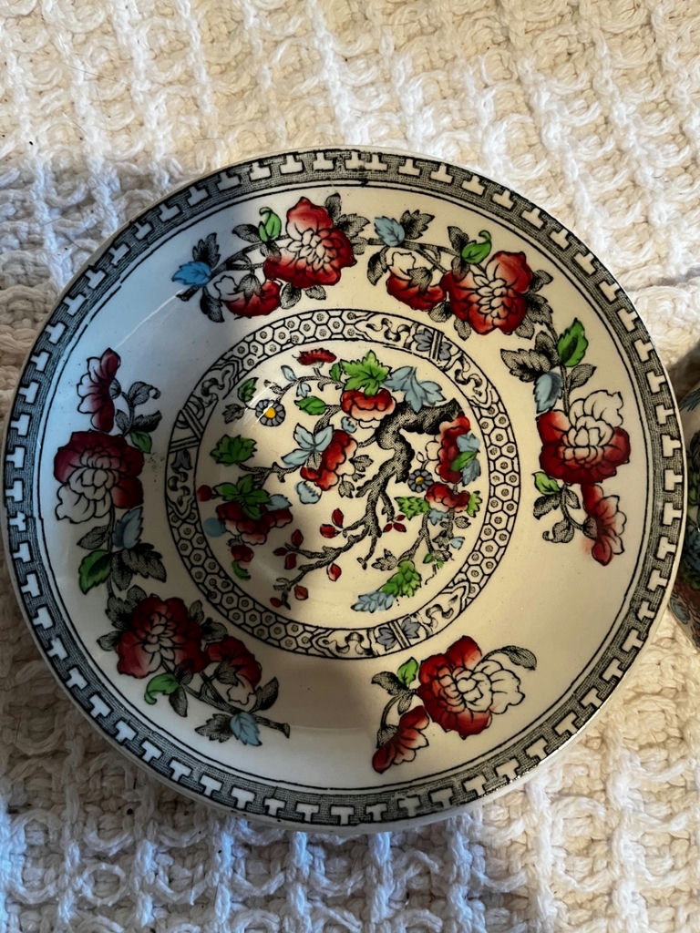 Floral Indian Tree porcelain plate and teacup - image 2 of 3
