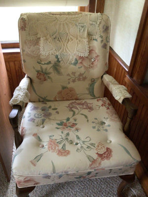 Floral Upholstered Armchair  - Image 1 of 2