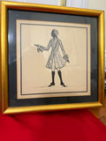 Set of Three Framed Black and White Costume Illustrations - thumbnail 1 of 6