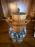 Glass Vase with Decorative Glass Stones and Pillar Candle - thumbnail 3 of 3