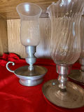 Set of Three Pewter and Glass Candle Holders - thumbnail 3 of 3