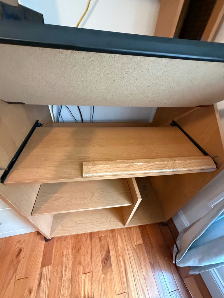 Woodgrain Computer Desk and Shelving Unit - image 2 of 3
