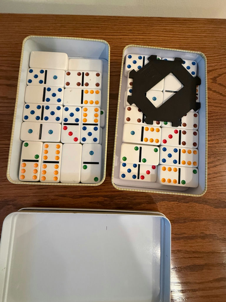 Two Sets of Double Six Jumbo Size Color Dot Dominoes - image 2 of 2