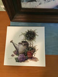 Framed Portrait Print and Decorative Floral Tiles - thumbnail 2 of 4