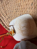 Woven Asian Hat, Decorative Fan, and Porcelain Bowl - thumbnail 3 of 5