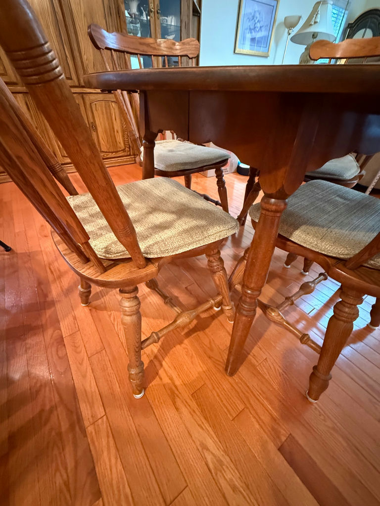 Round Wooden Dining Table with Four Chairs - image 3 of 7