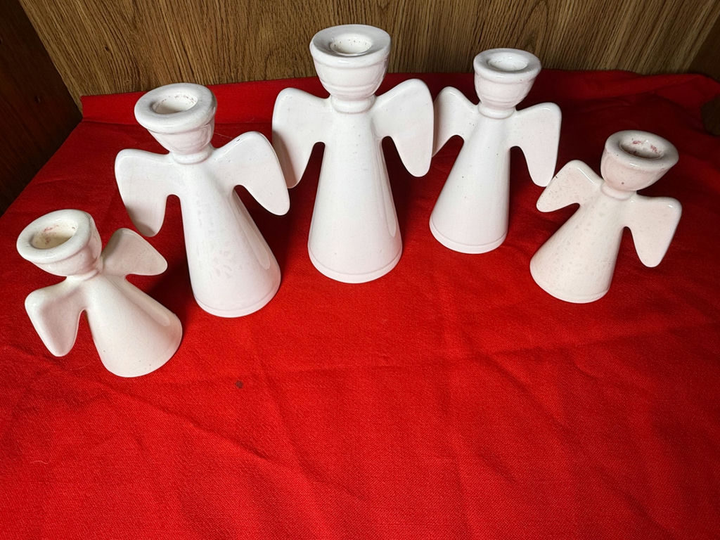 Set of Five White Angel Figurines - image 2 of 3
