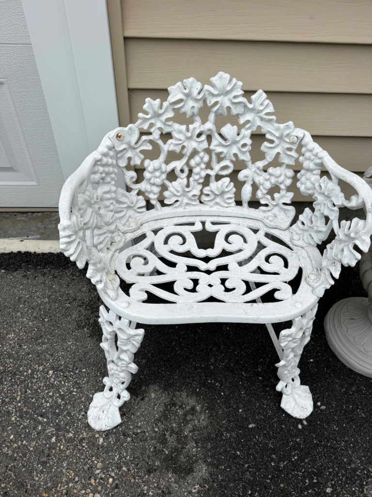 White Ornate Metal Garden Chair - image 2 of 3