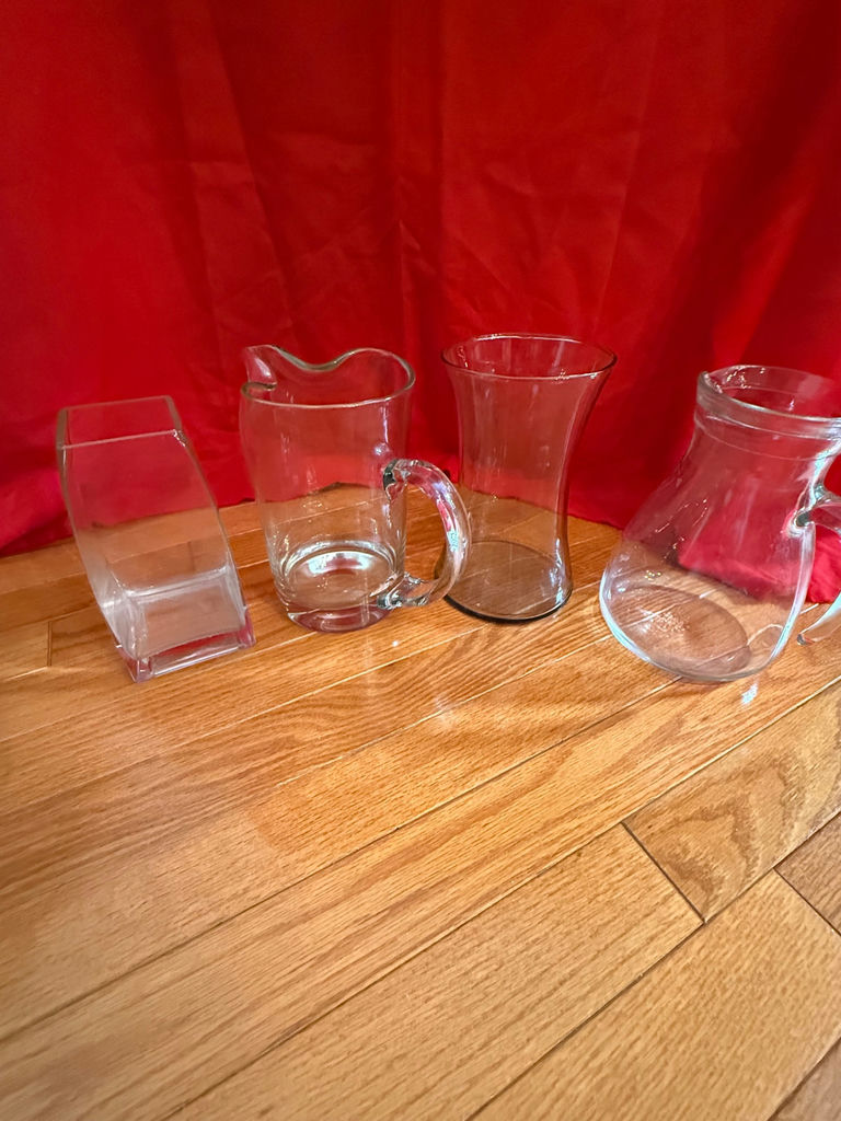 Assorted Glass Pitchers and Vase - image 1 of 3