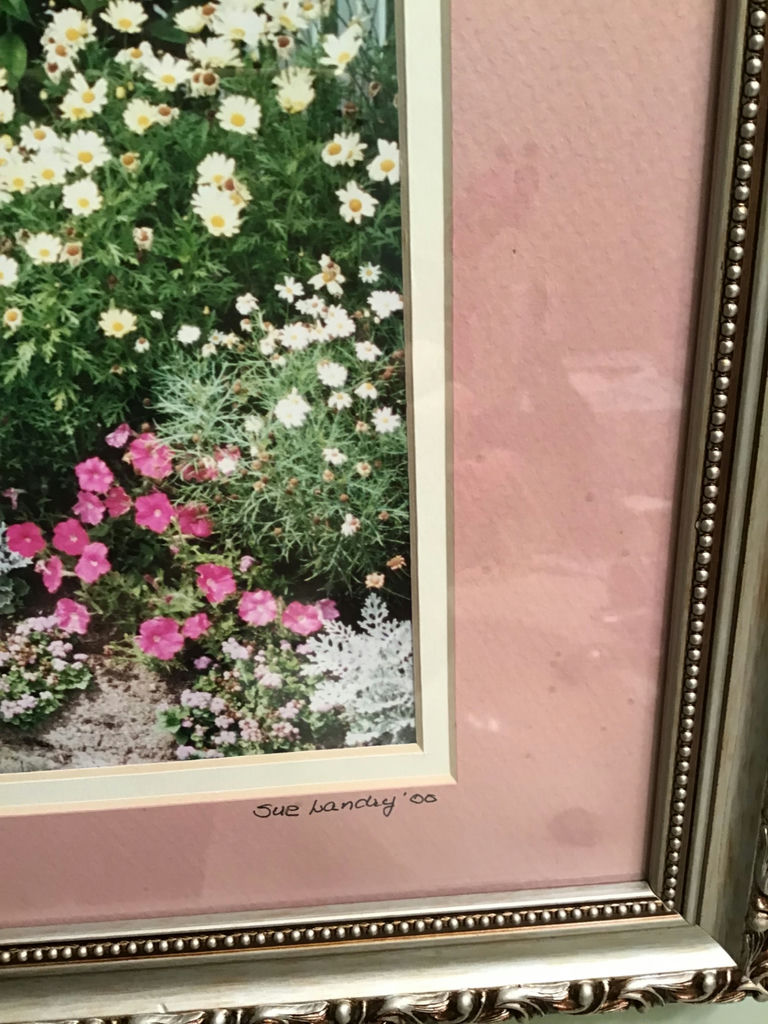 Framed Floral Print and Decorative Painted Pan - image 2 of 4