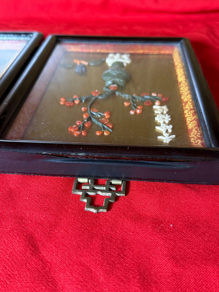Pair of Asian Style Floral Framed Wall Art Pieces - image 5 of 6