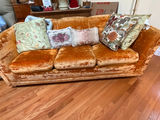 Velvet Sofa with Decorative Pillows - thumbnail 1 of 2