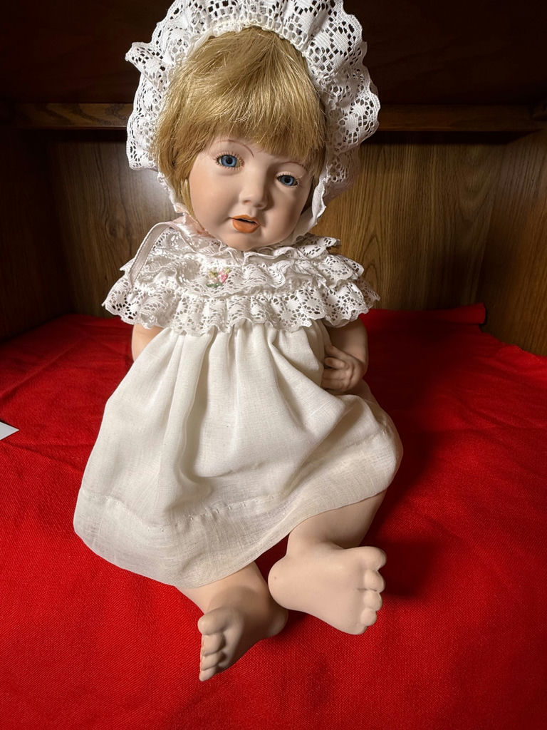 Porcelain Baby Doll in White Lace Dress - image 1 of 4