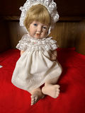 Porcelain Baby Doll in White Lace Dress - thumbnail 1 of 4