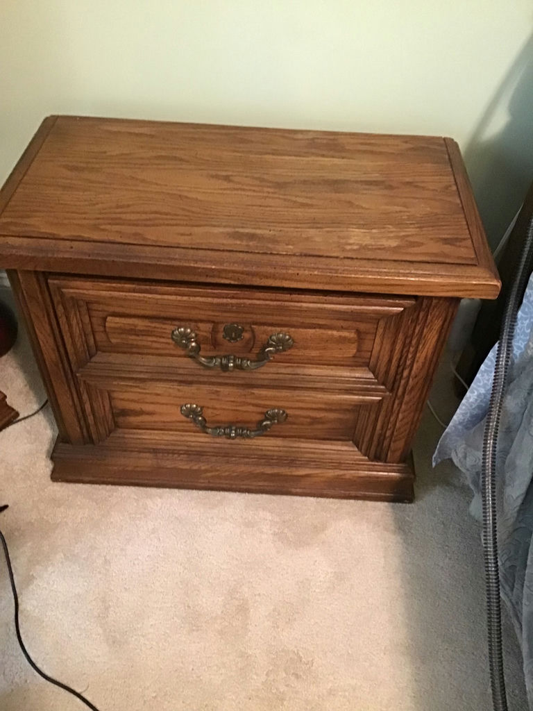 Two Wooden Two-Drawer Nightstand - image 2 of 2