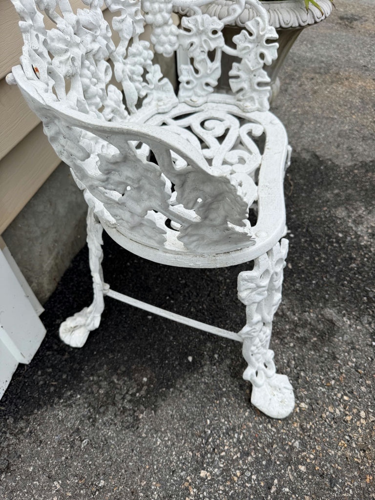 White Ornate Metal Garden Chair - image 1 of 3