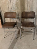 Set of Two Brown Folding Chairs - thumbnail 1 of 3