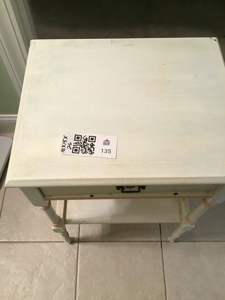 White Wooden Side Table with Drawer and Shelf - image 3 of 3