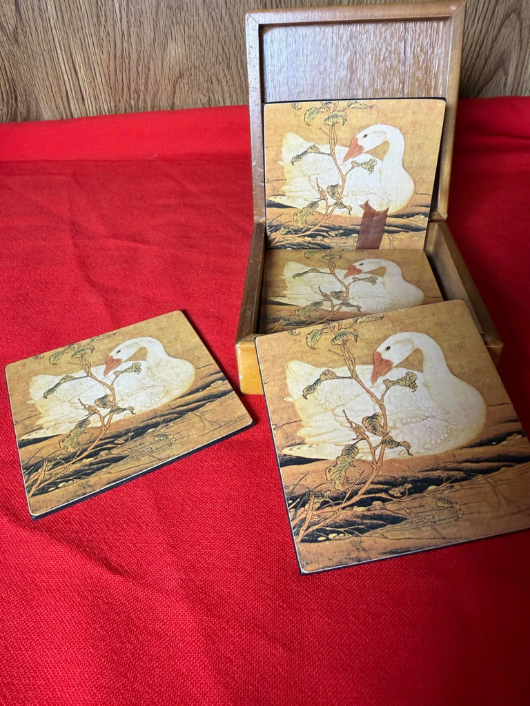 Wooden Box with Bird Design Coasters - image 3 of 3