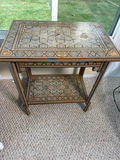 Decorative Inlaid Wood Side Table - thumbnail 2 of 3